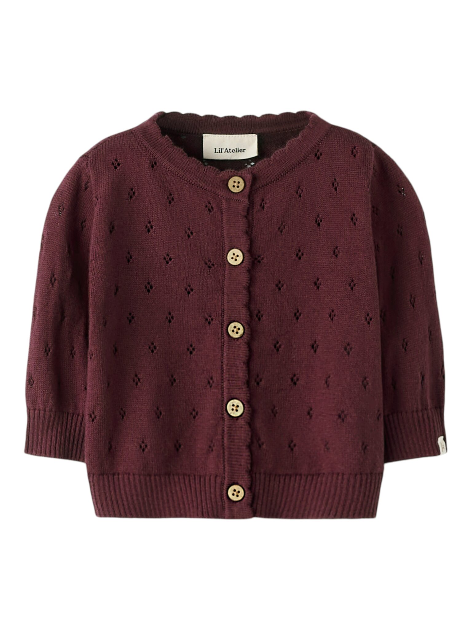 Lil Atelier Nimi LS Knit Cardigan - Catawba Grape - 56 cm