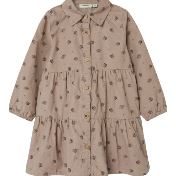 Lil Atelier Nola Floral Dress - Gray Morn - 92 cm