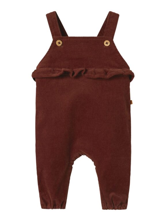 Lil Atelier Obert Cord Overall - Hot Chocolate - 56 cm