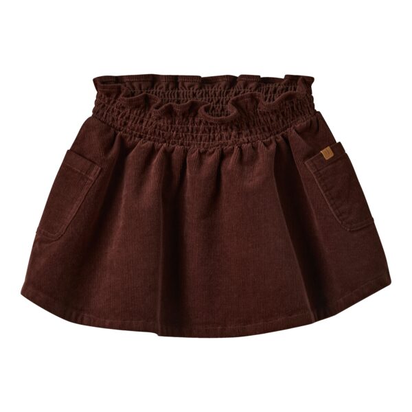 Lil Atelier Obert Cord Skirt - Hot Chocolate - 92 cm