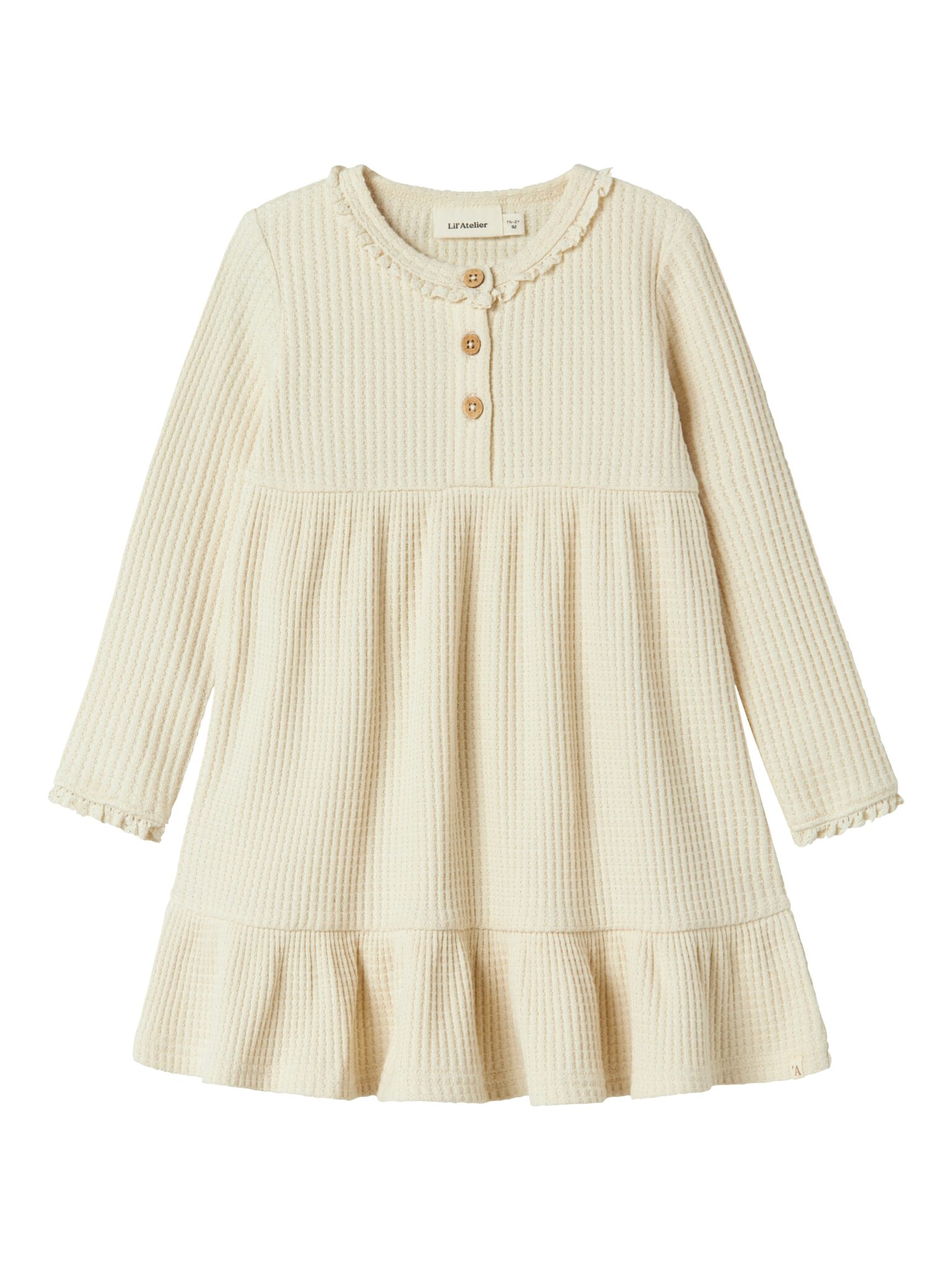 Lil Atelier Osanne LS Dress - Turtledove - 92 cm
