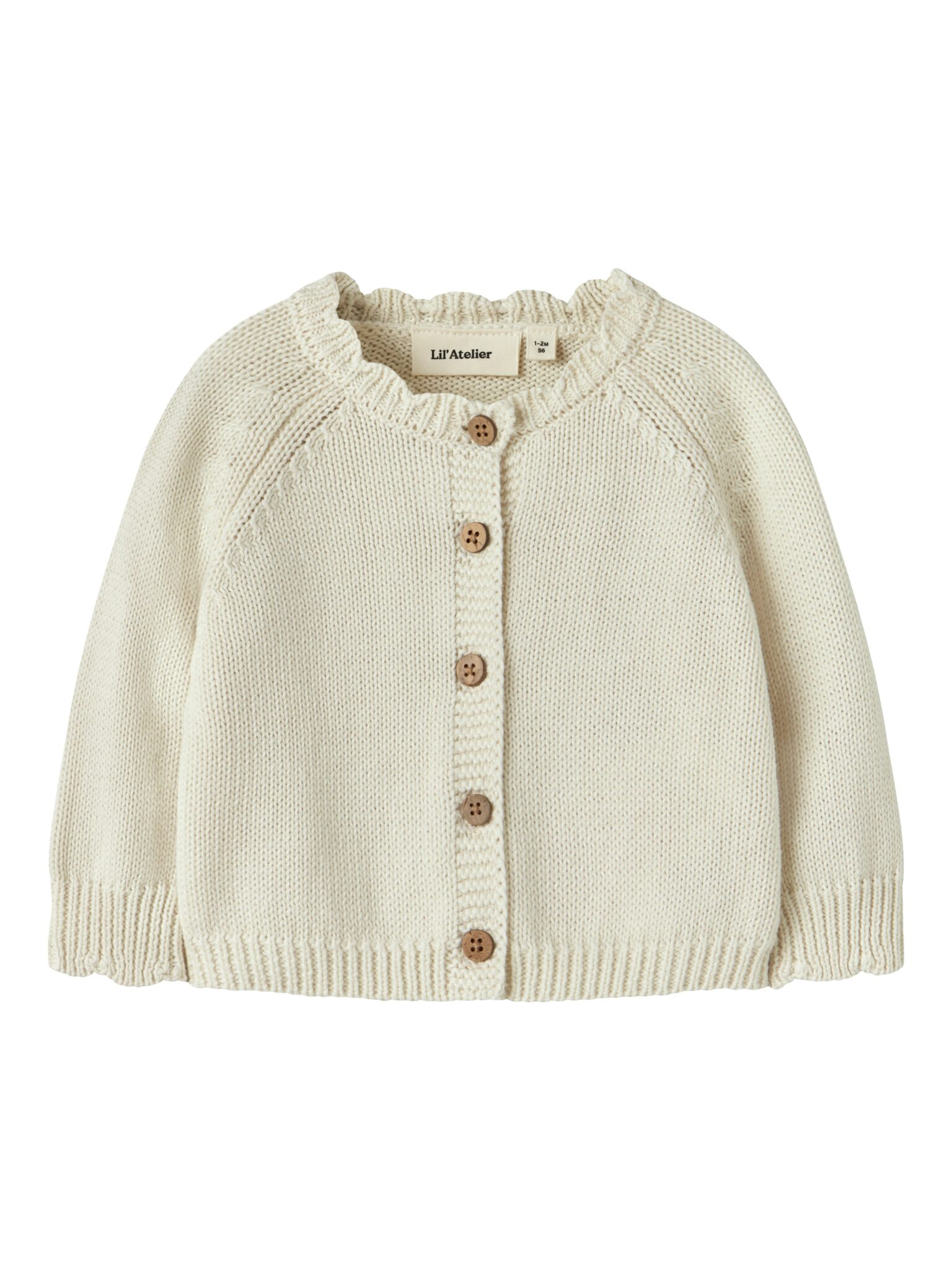 Lil Atelier Ramla LS Short Knit Cardigan - Turtledove - 56 cm