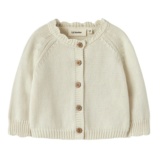 Lil Atelier Ramla LS Short Knit Cardigan - Turtledove - 56 cm