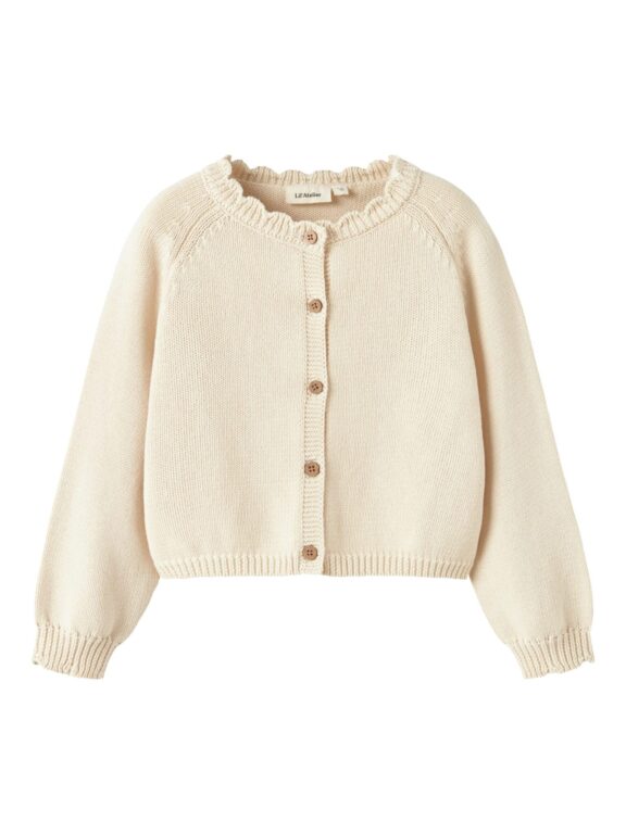 Lil Atelier Ramla LS Short Knit Cardigan - Turtledove - 92 cm
