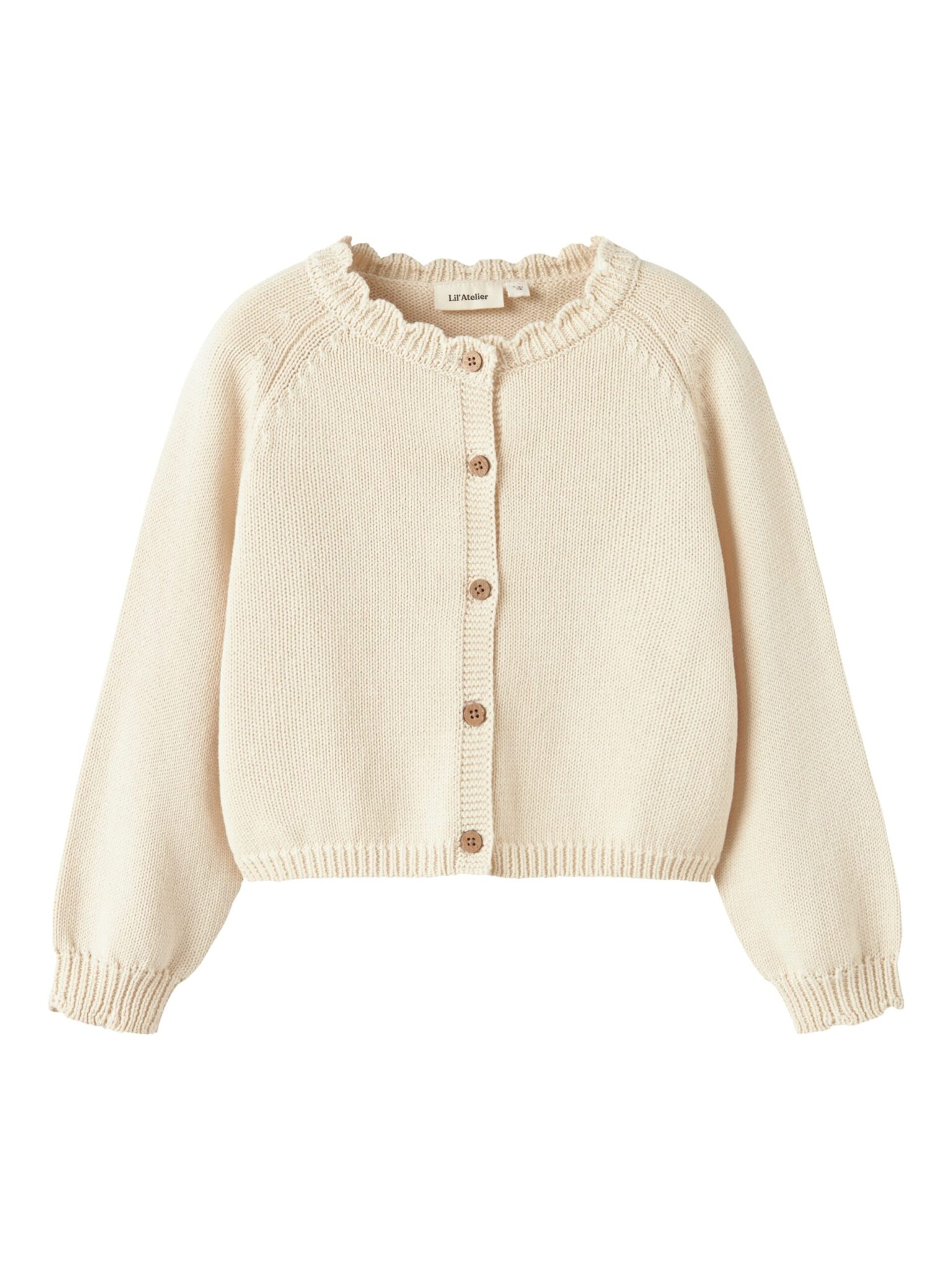 Lil Atelier Ramla LS Short Knit Cardigan - Turtledove - 92 cm