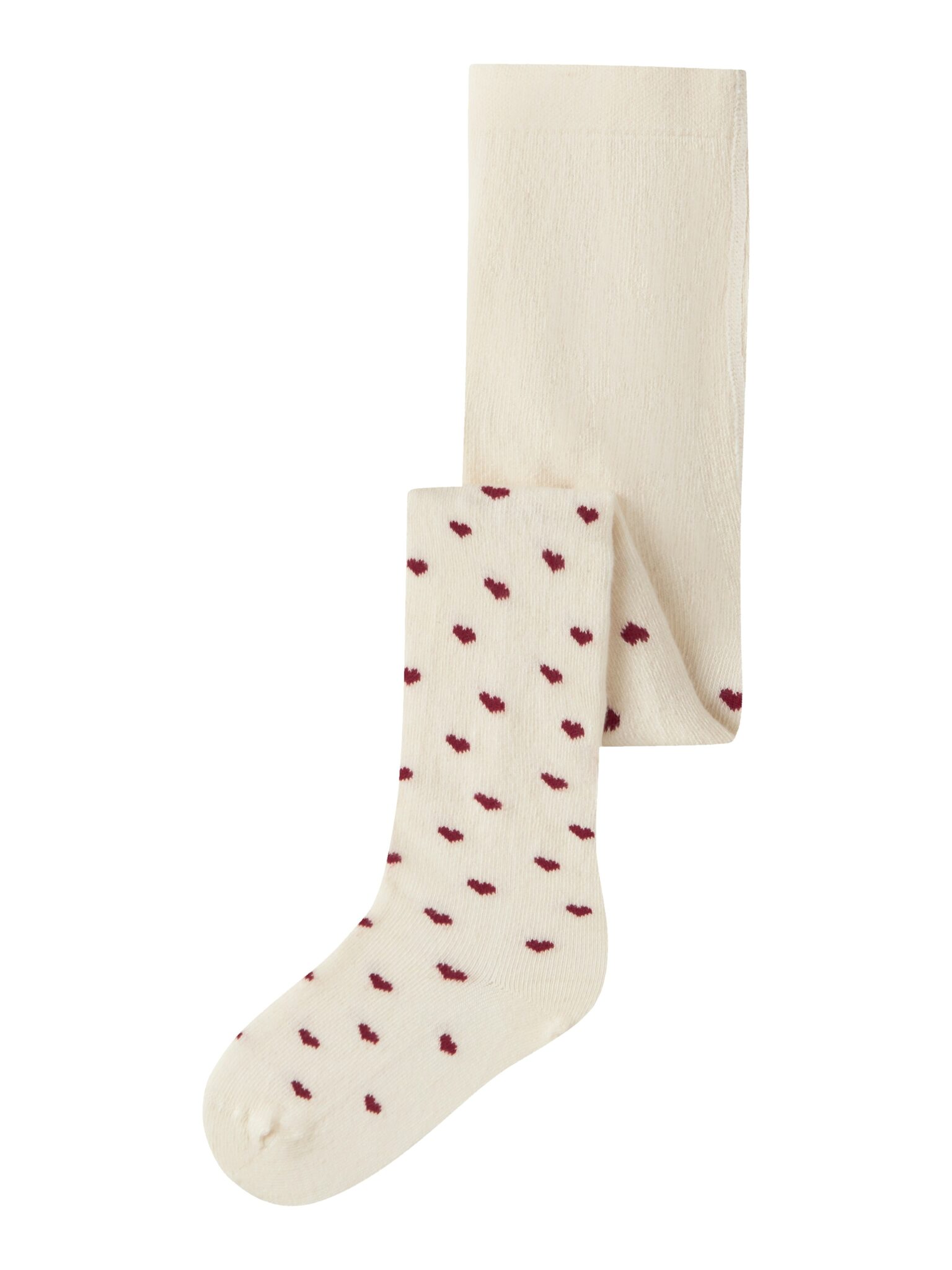 Lil Atelier Reba Len Strømpebukser - Turtledove/Red Hearts - 86/92