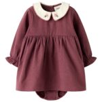 Lil Atelier Rebel LS Body Dress - Catawba Grape - 68 cm