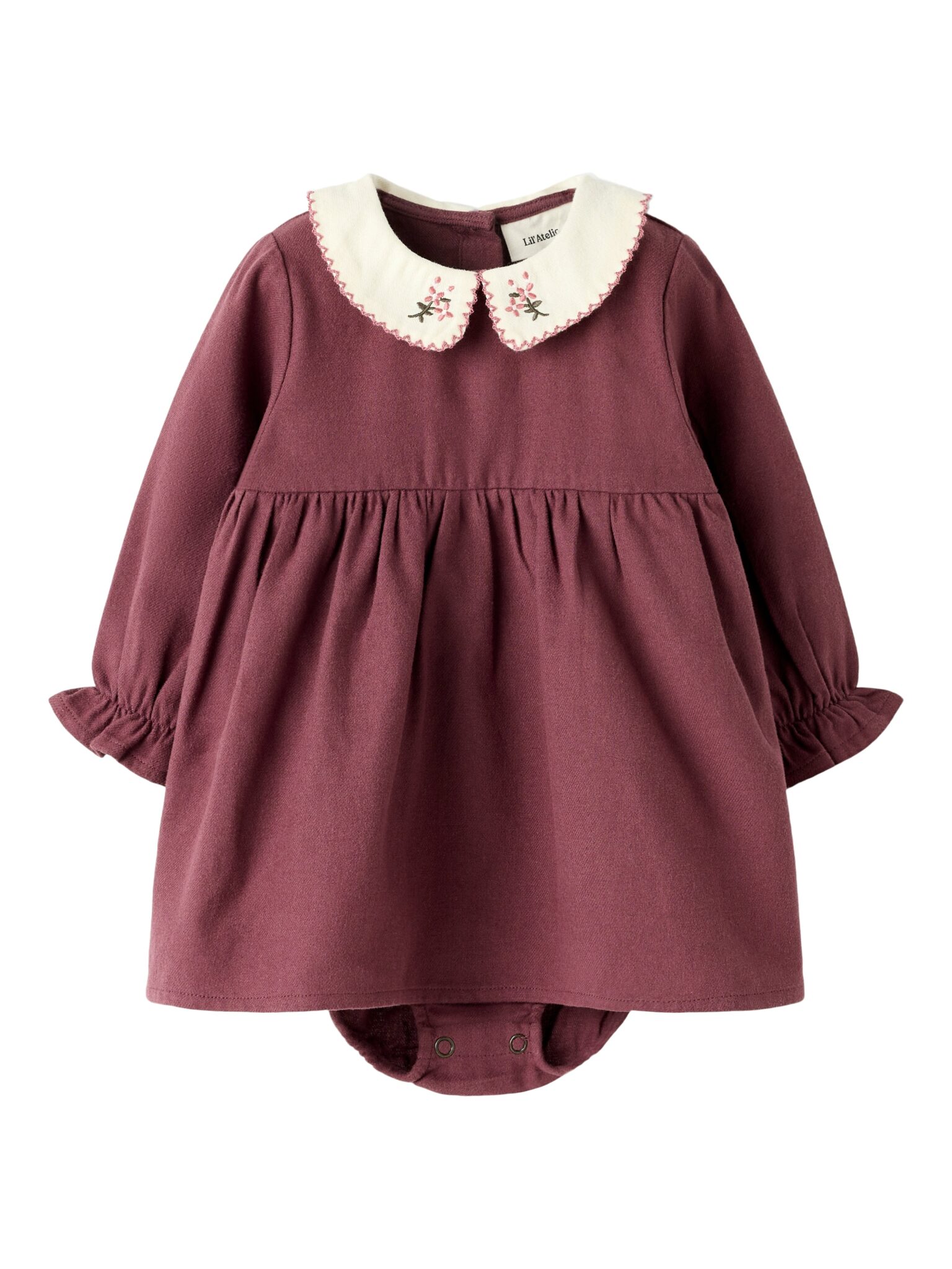 Lil Atelier Rebel LS Body Dress - Catawba Grape - 68 cm