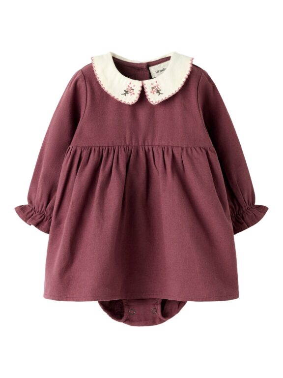 Lil Atelier Rebel LS Body Dress - Catawba Grape - 68 cm