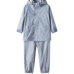 Lil' Atelier Regntøj m. Seler - PU - NmfLaDry10 - Zen Blue/Swan