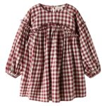 Lil Atelier Rio LS Loose Dress - Red Dahlia - 92 cm