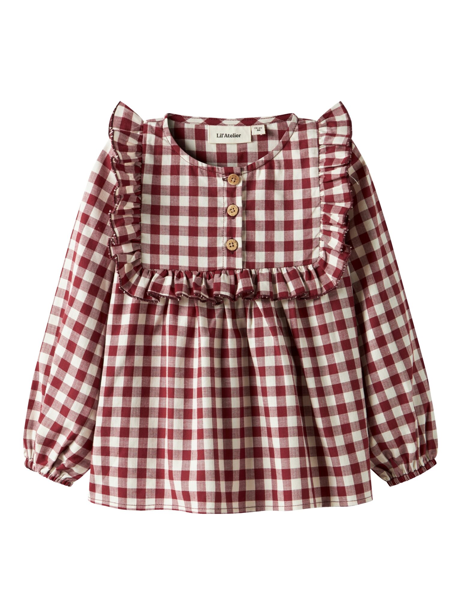 Lil Atelier Rio LS Loose Shirt - Red Dahlia - 92 cm