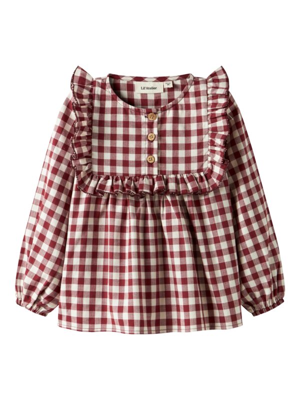 Lil Atelier Rio LS Loose Shirt - Red Dahlia - 92 cm