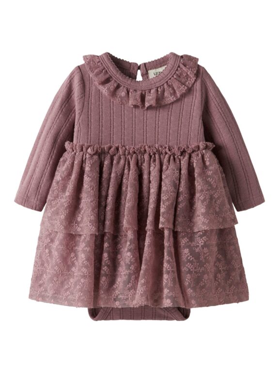 Lil Atelier Robelle LS Body Dress - Nostalgia Rose - 56 cm