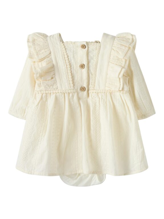 Lil Atelier Roso LS Body Dress - Turtledove - 56 cm
