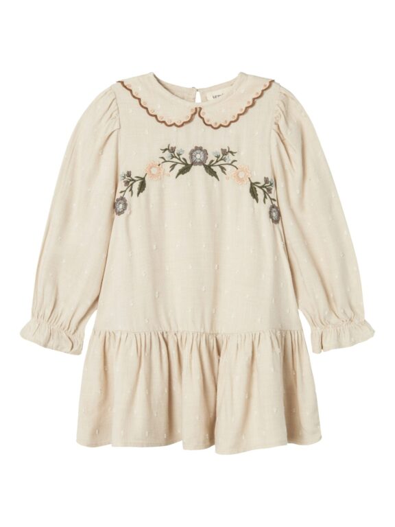 Lil Atelier Safron Dress - Pumice Stone - 92 cm
