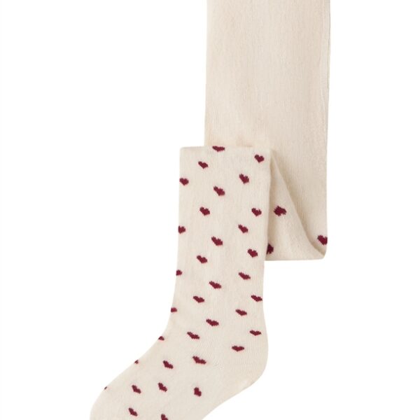 Lil Atelier Strømpebukser - NBFREBA - Turtledove Red Hearts