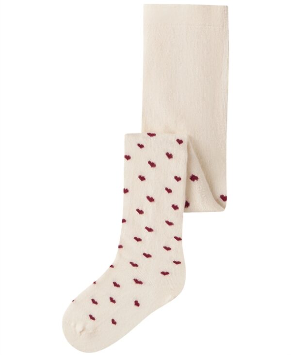 Lil Atelier Strømpebukser - NBFREBA - Turtledove Red Hearts