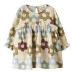 Lil Atelier Talia LS Body Dress - Coconut Milk - 56 cm