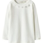 Lil Atelier Tapia LS Slim Top - Coconut Milk - 92 cm