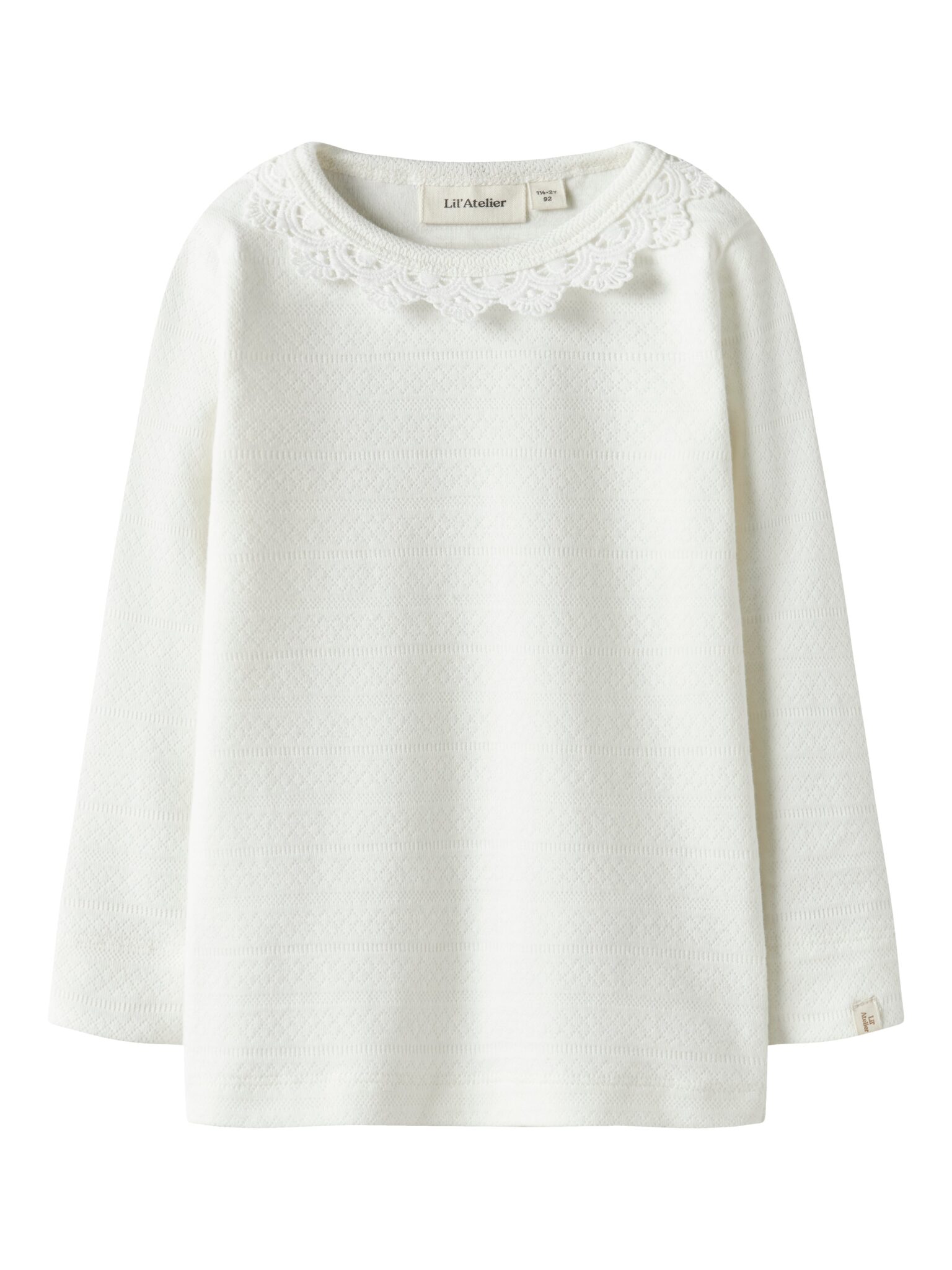 Lil Atelier Tapia LS Slim Top - Coconut Milk - 92 cm
