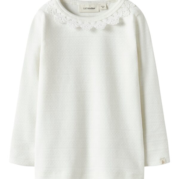 Lil Atelier Tapia LS Slim Top - Coconut Milk - 92 cm
