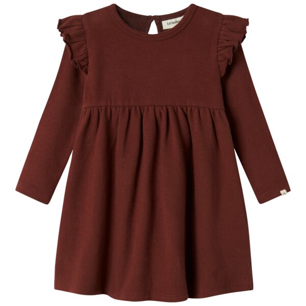 Lil Atelier Thora Hee Dress - Hot Chocolate - 92 cm