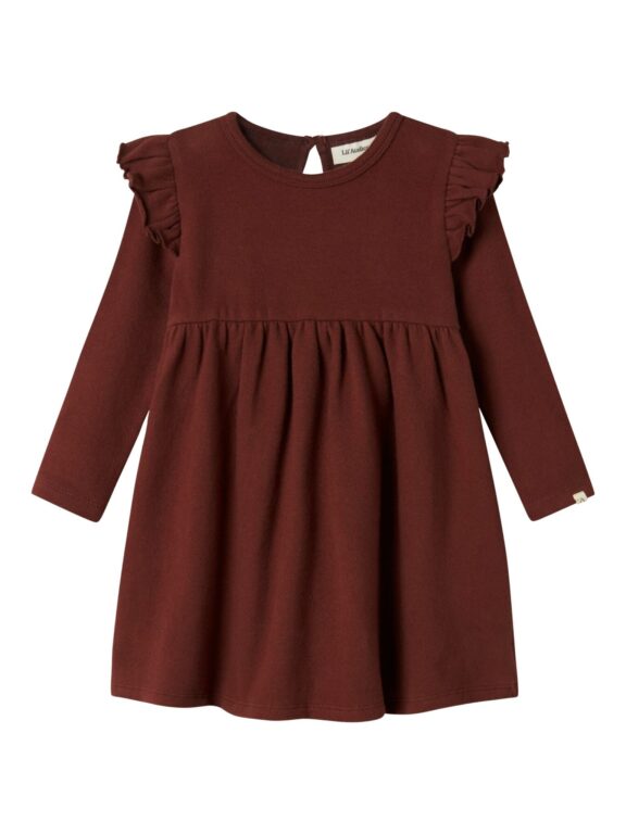 Lil Atelier Thora Hee Dress - Hot Chocolate - 92 cm