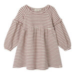 Lil Atelier Thoro Dress Stripe - Birch/Rosebrown - 92 cm