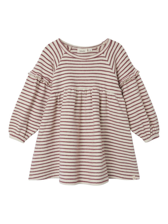 Lil Atelier Thoro Dress Stripe - Birch/Rosebrown - 92 cm Lil Atelier Thoro Dress Stripe - Birch/Rosebrown - 92 cm