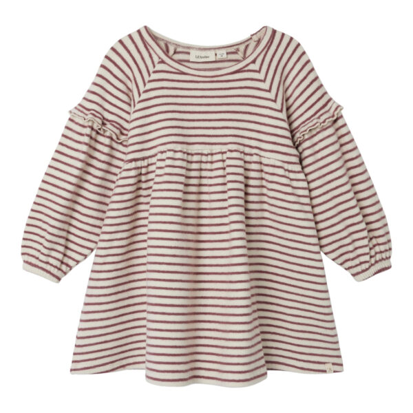 Lil Atelier Thoro Dress Stripe - Birch/Rosebrown - 92 cm