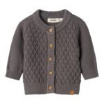 Lil Atelier Tobie Knit Cardigan - Pewter - 56 cm