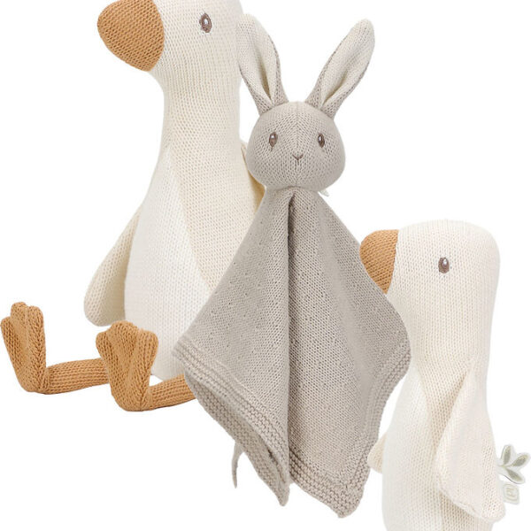 Little Dutch Gaveæske - 3 Dele - Strik - Kanin/Ænder - Hvid