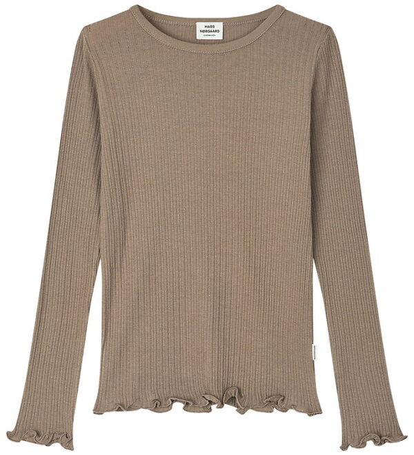 Mads Nørgaard Bluse - Rib- Hulmønster - Pointella Trudy - Walnut