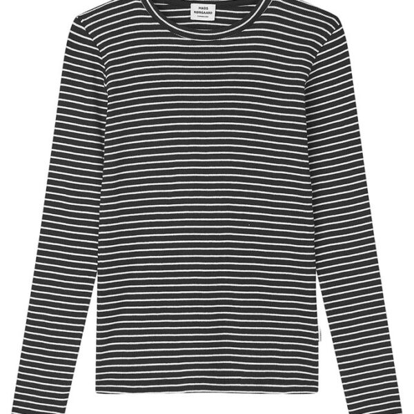 Mads Nørgaard Bluse - Rib - Talino - Black/Vanilla Ice