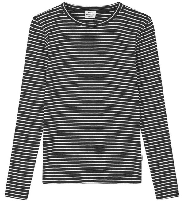 Mads Nørgaard Bluse - Rib - Talino - Black/Vanilla Ice