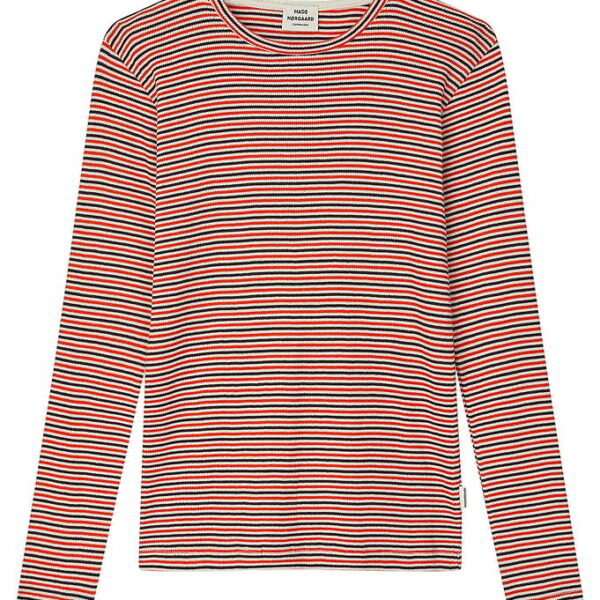 Mads Nørgaard Bluse - Rib - Talino - Fiery Red/Vanilla Ice