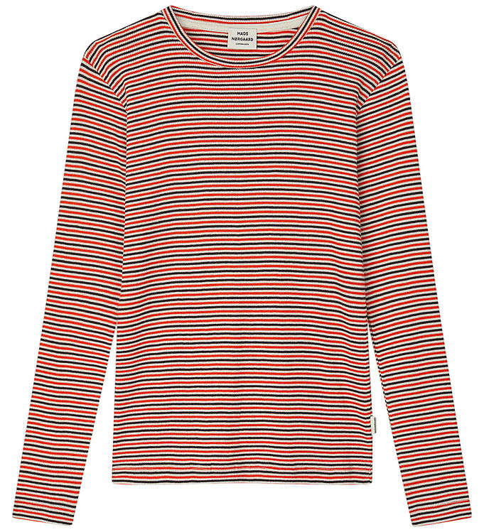 Mads Nørgaard Bluse - Rib - Talino - Fiery Red/Vanilla Ice