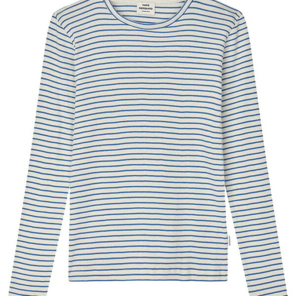 Mads Nørgaard Bluse - Rib - Talino - Vanilla Ice/Bright Cobalt