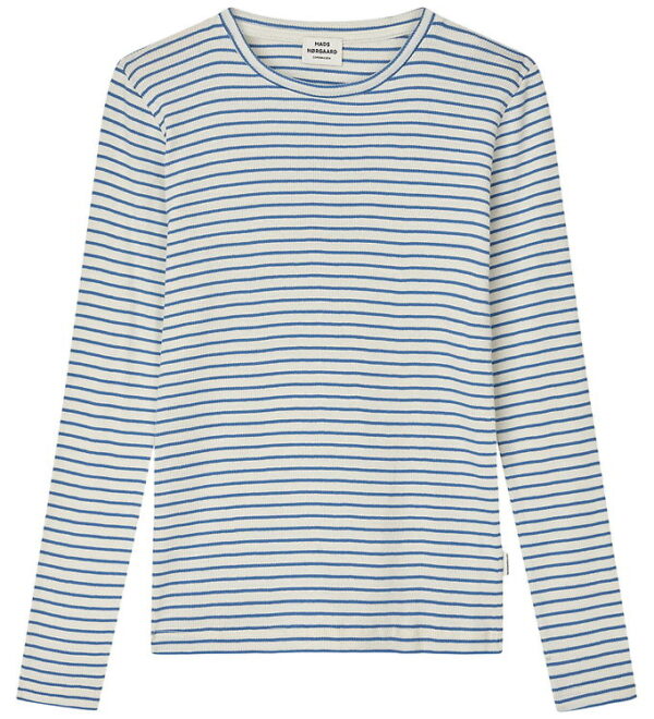 Mads Nørgaard Bluse - Rib - Talino - Vanilla Ice/Bright Cobalt