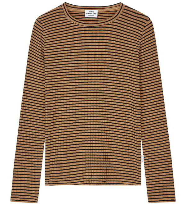 Mads Nørgaard Bluse - Rib - Viskose - Talika - Ermine/Black Mads Nørgaard Bluse - Rib - Viskose - Talika - Ermine/Black