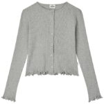 Mads Nørgaard Cardigan - Rib - Grey Melange