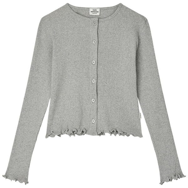 Mads Nørgaard Cardigan - Rib - Grey Melange
