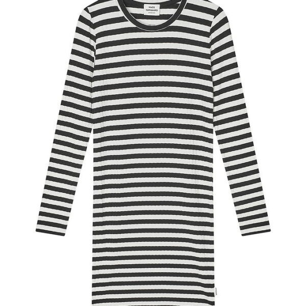 Mads Nørgaard Kjole - Rib - Stripe Dubina - Sort/Vanilla Ice
