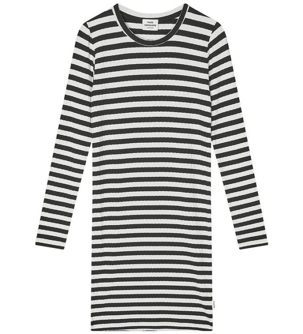 Mads Nørgaard Kjole - Rib - Stripe Dubina - Sort/Vanilla Ice