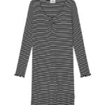 Mads Nørgaard Kjole - Rib - Viskose - Tikina - Black/Vanilla Ice