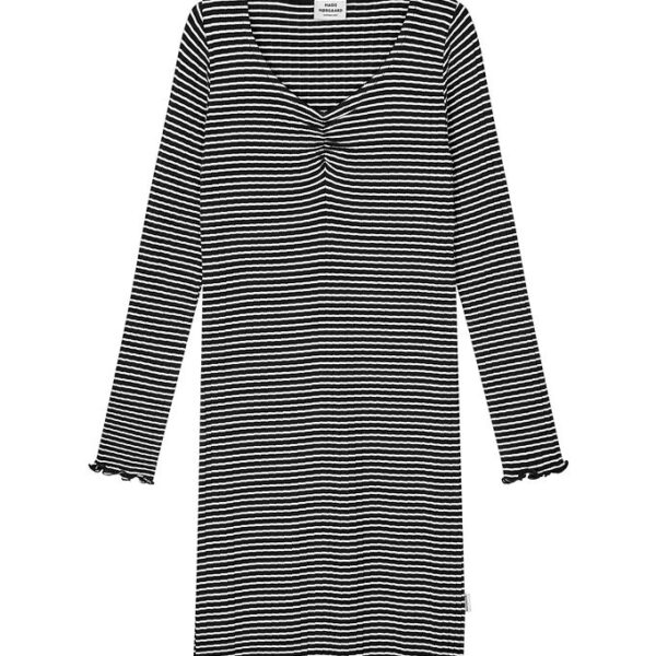 Mads Nørgaard Kjole - Rib - Viskose - Tikina - Black/Vanilla Ice
