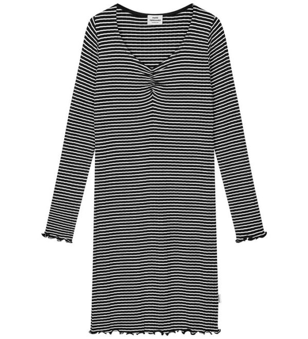 Mads Nørgaard Kjole - Rib - Viskose - Tikina - Black/Vanilla Ice
