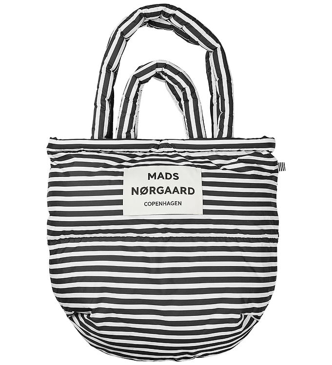 Mads Nørgaard Shopper - Light Ripstop Pillow - AOP - Black/White