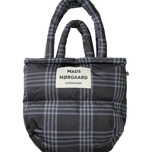 Mads Nørgaard Shopper - Light Ripstop Pillow - Black/Vanilla Ice